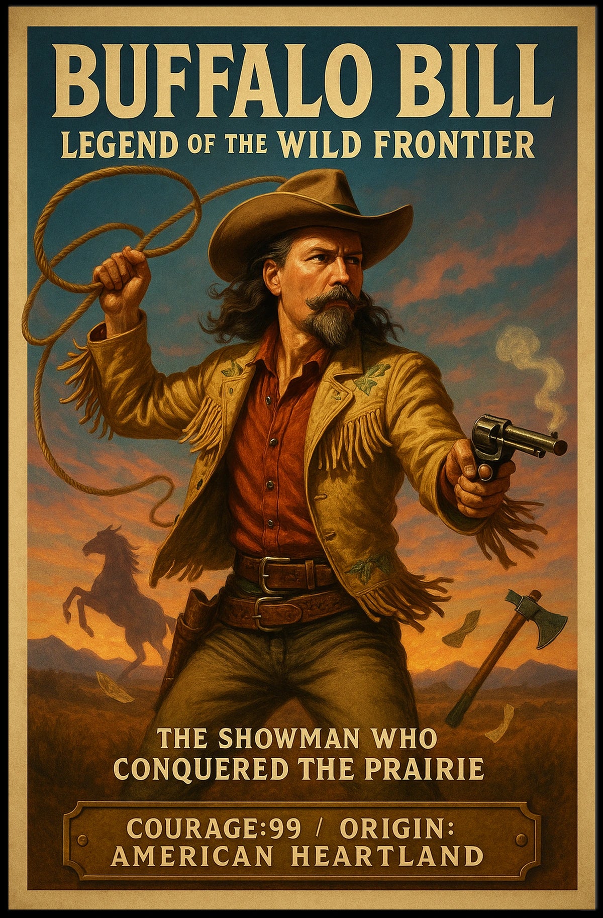 Buffalo Bill Wild West Adventure Cultural Heritage Poster