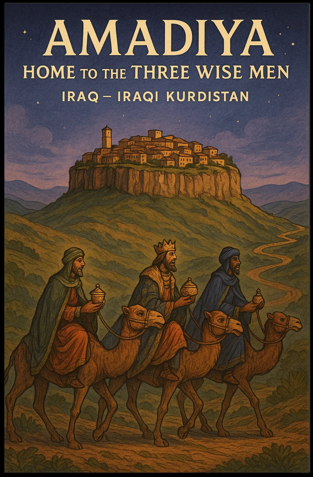 Amadiya Iraqi Kurdistan Travel Heritage Poster
