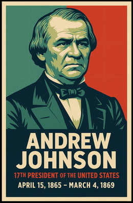 Andrew Johnson 17th President Collectors Lithograph Poster