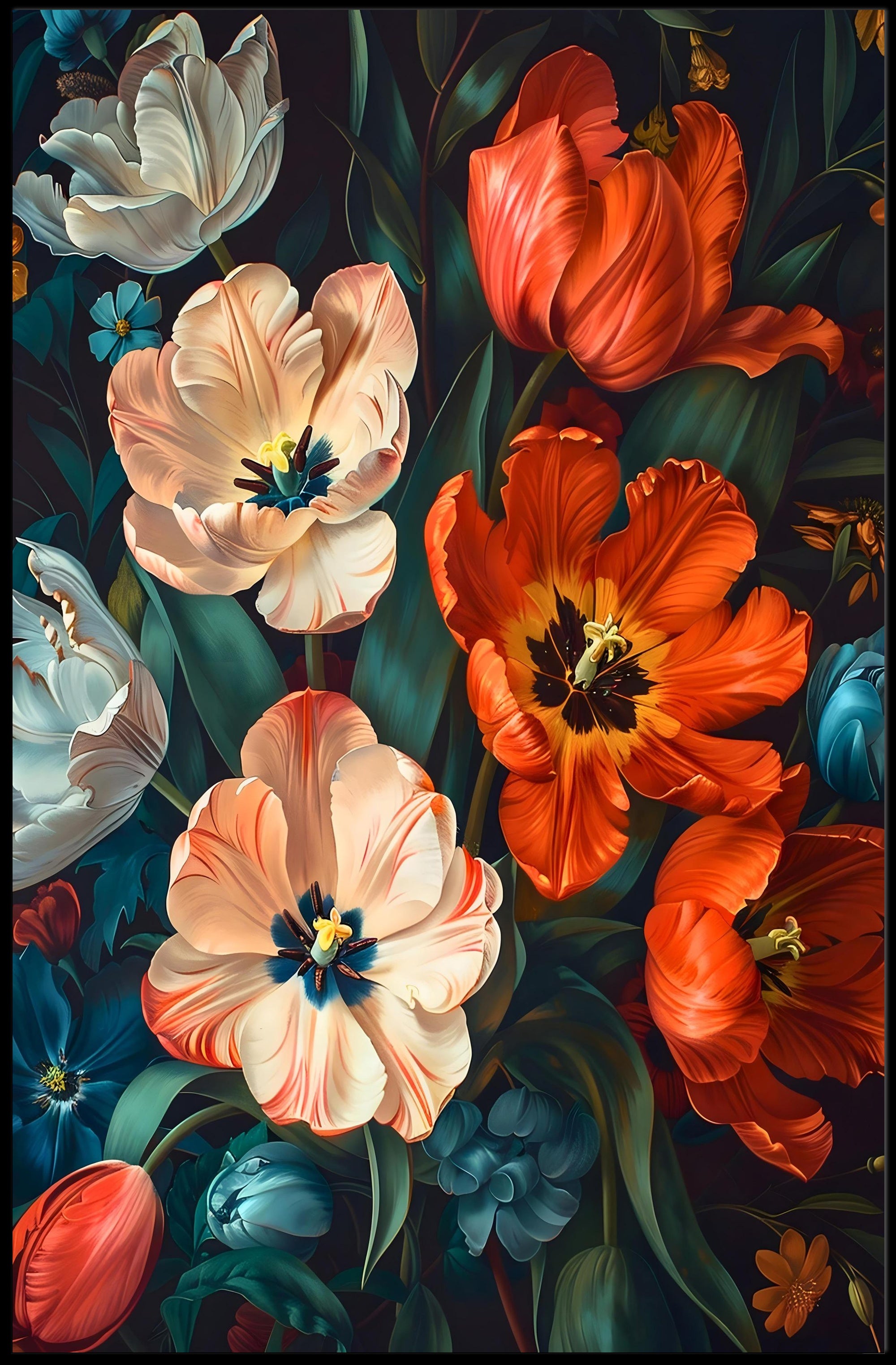 Vibrant Floral Symphony Wall Art Print