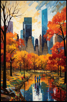 Autumn Tranquility: Scenic Pathway Artful Landscape Poster