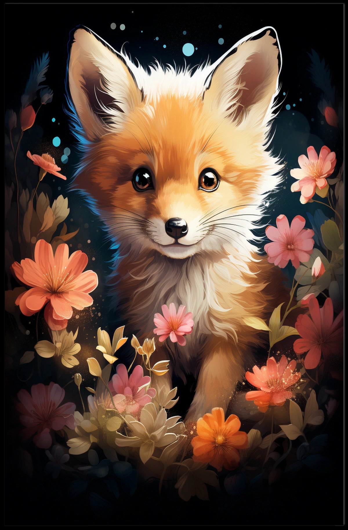 Whimsical Fox in Bloom