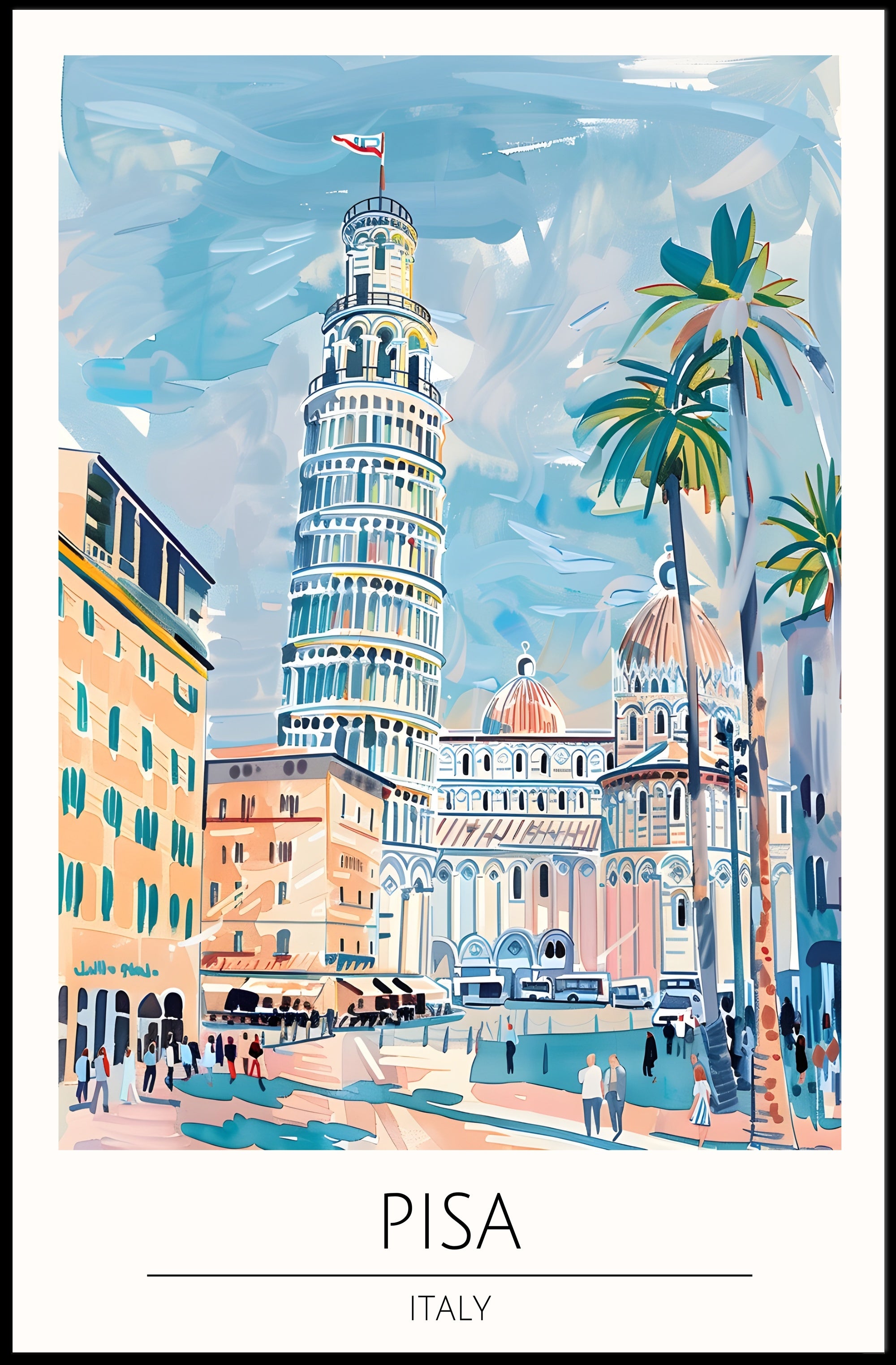 Pisa: A Vibrant Illustration Poster PosterGoat