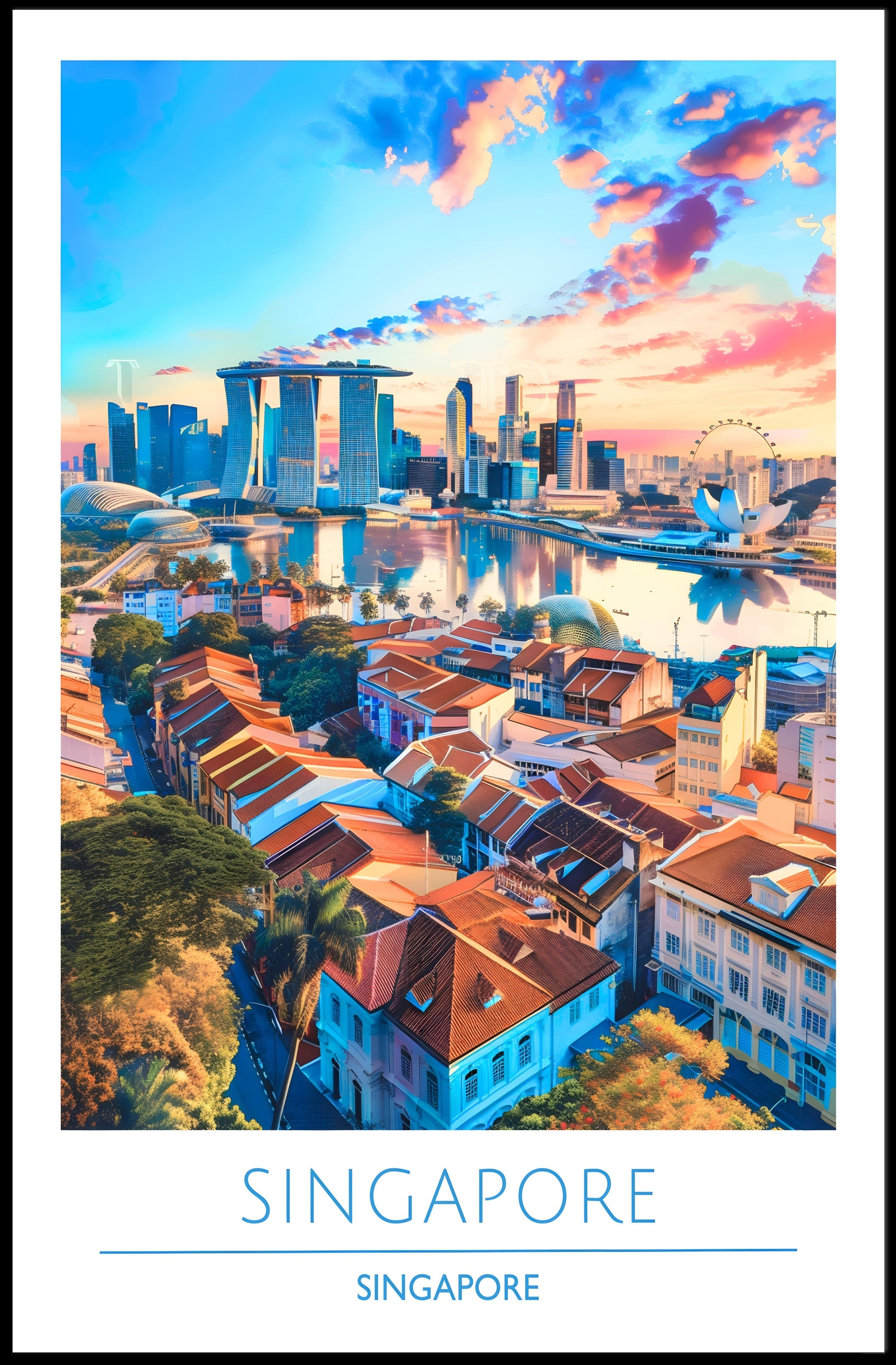 Singapore's Vibrant Cityscape Urban or Cityscape Poster
