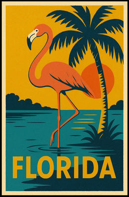 Florida Flamingo Poster