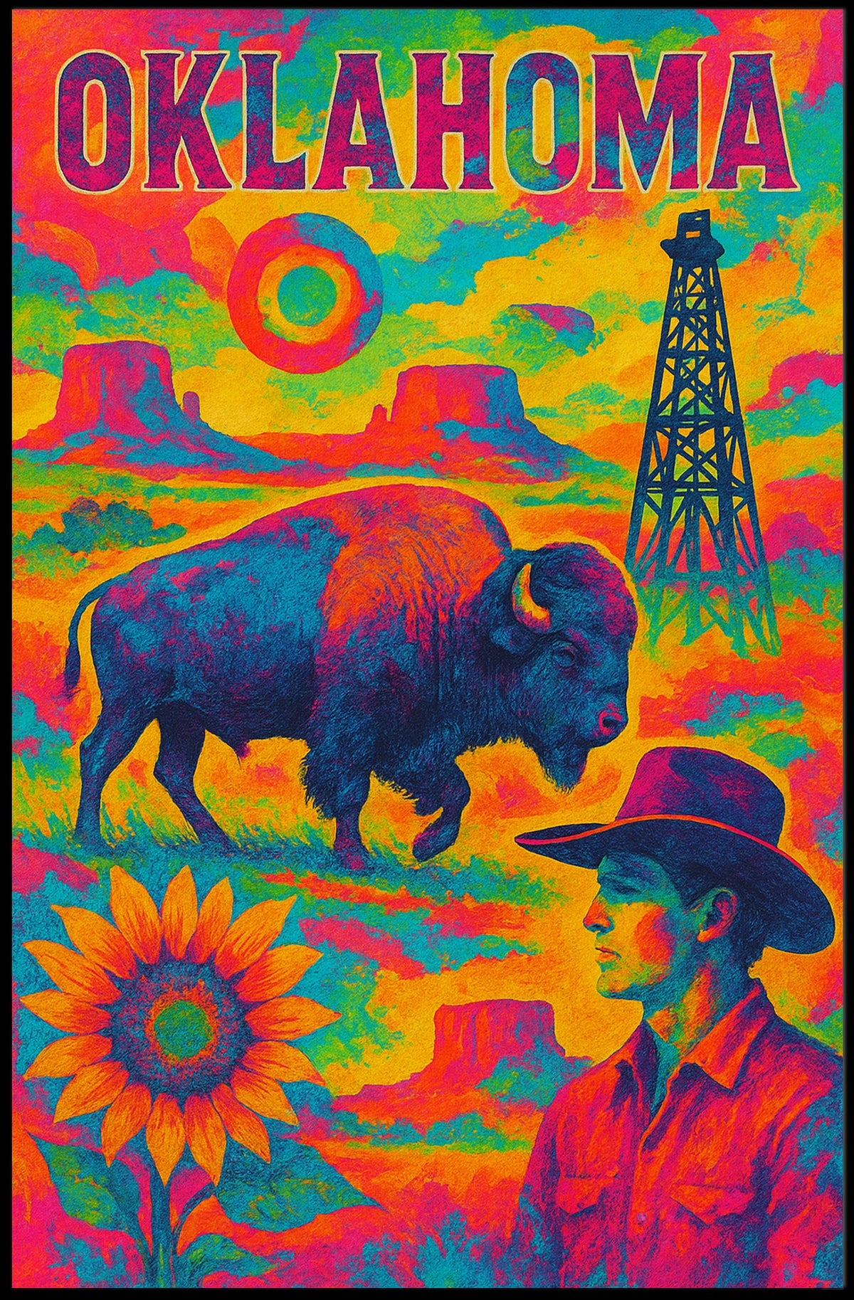 Oklahoma A Vibrant Tribute Poster