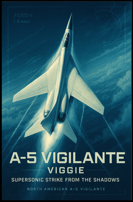 Supersonic Aircraft A-5 Vigilante Art Military Recruitment Poster