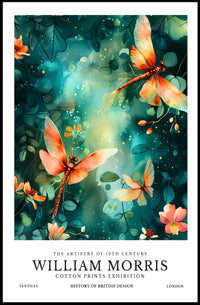 William Morris Inspired Art Nouveau Floral Artistic Poster
