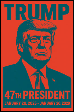 Donald Trump Visionary Leader Patriotism Flag Minimalist Pop Art Inspiring Poster