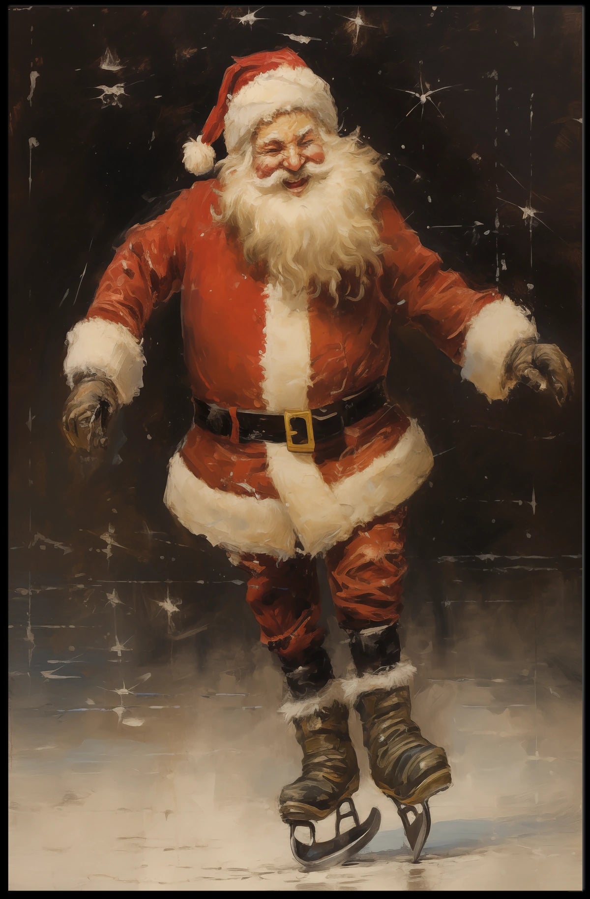 SantaS Joyful Skating Poster