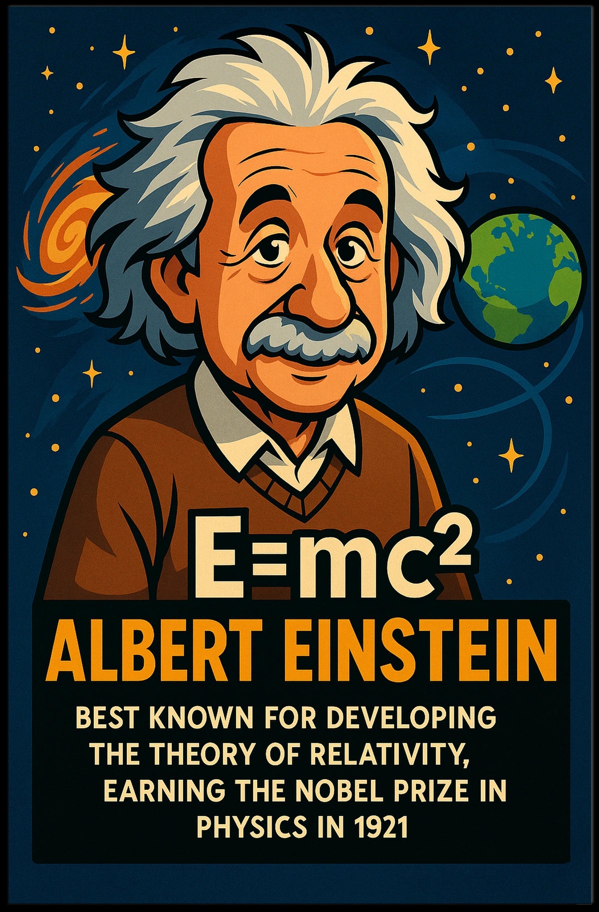 Einstein Relativity Vintage Science Poster