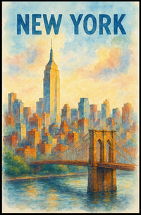 New York Water Color Poster