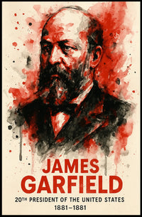James Garfield Watercolor Art Print – Historical or Presidential Poster