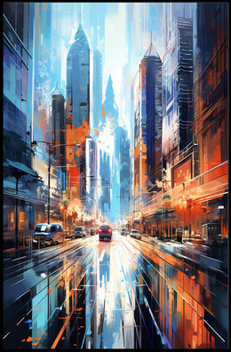 Urban Vibes A Futuristic Cityscape Poster