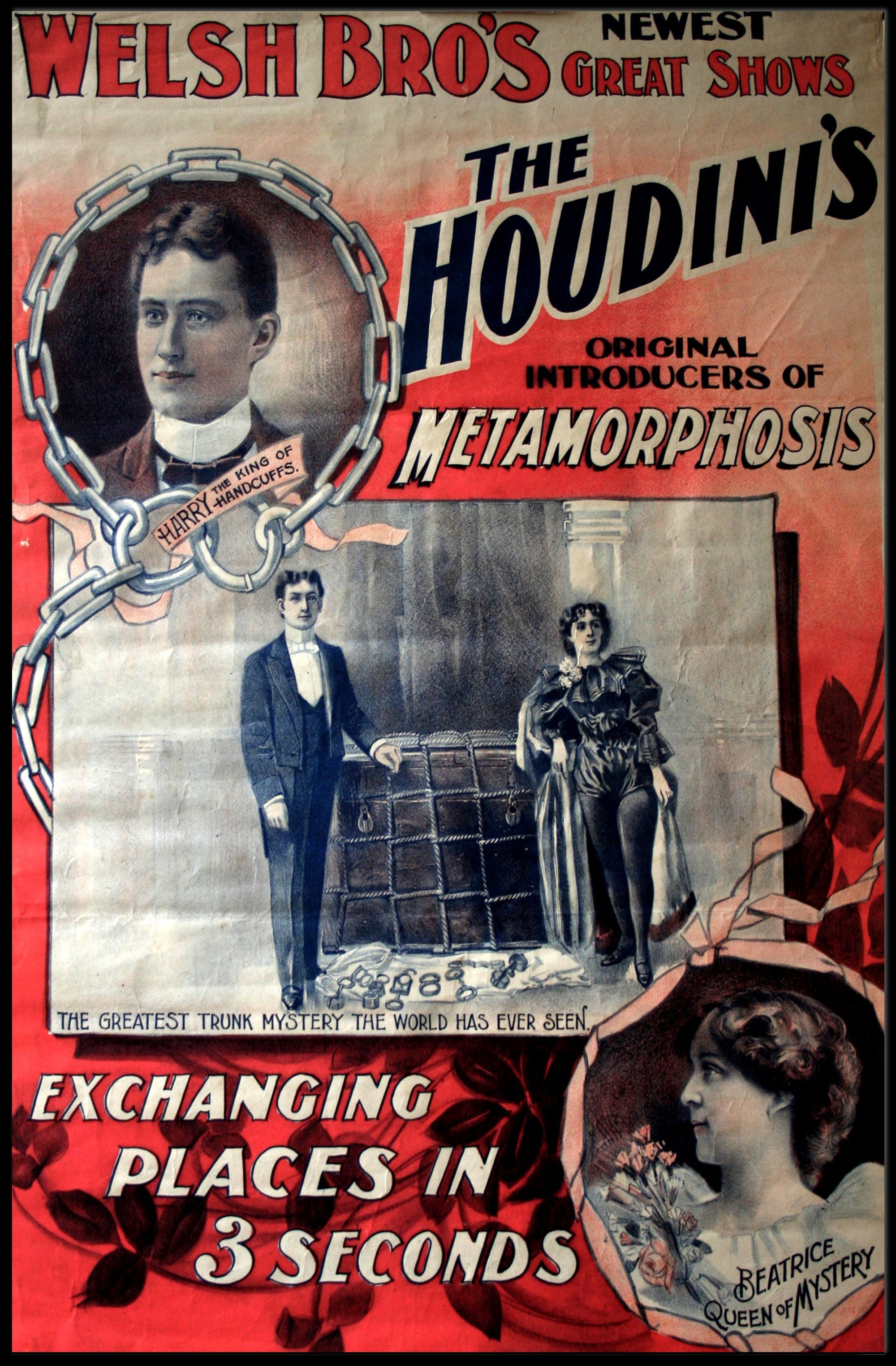 The Houdinis Vintage Magic Show Cultural or Heritage Poster