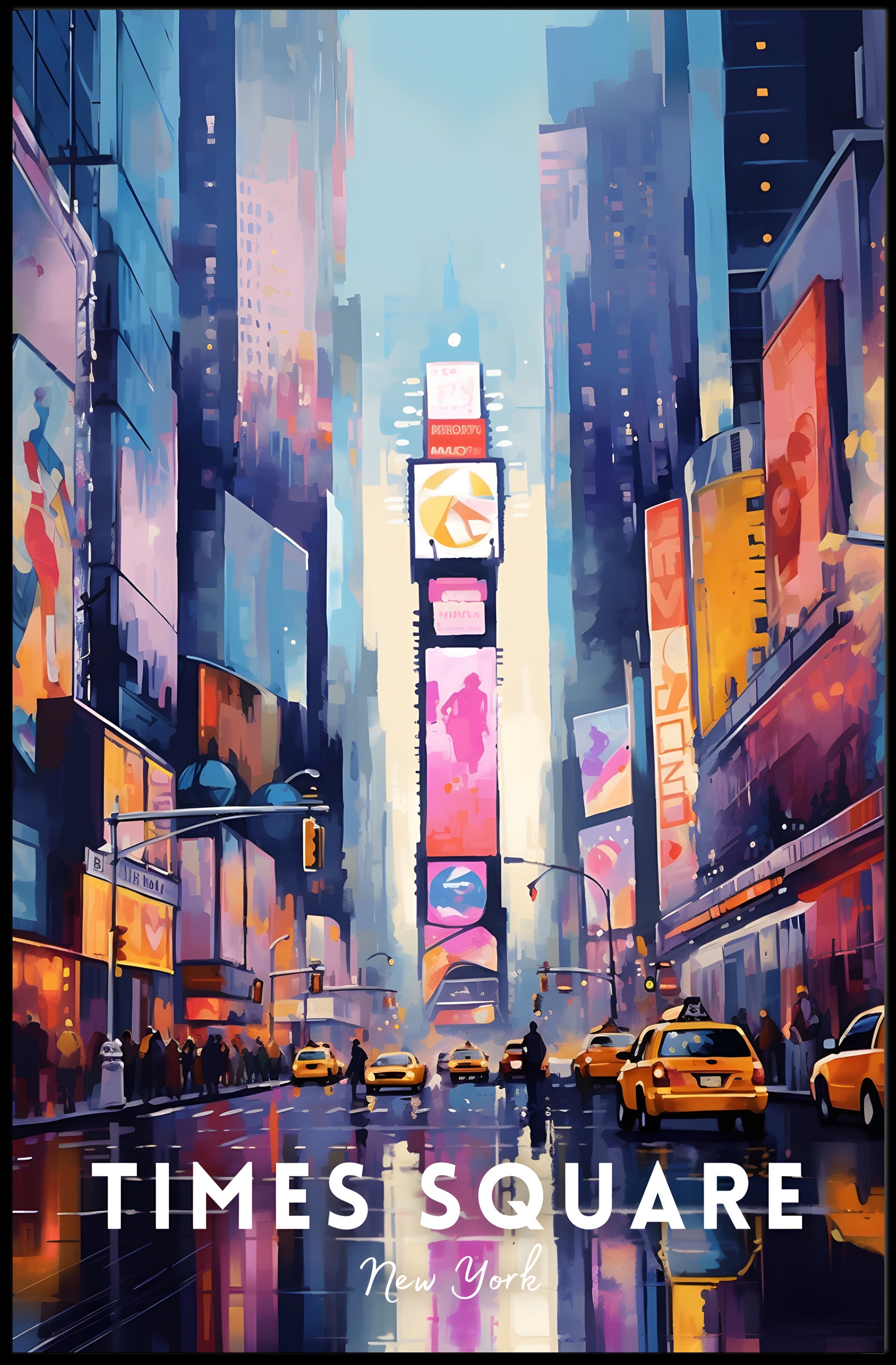 Times Square Vibrant Cityscape Art Print Urban or Cityscape Poster