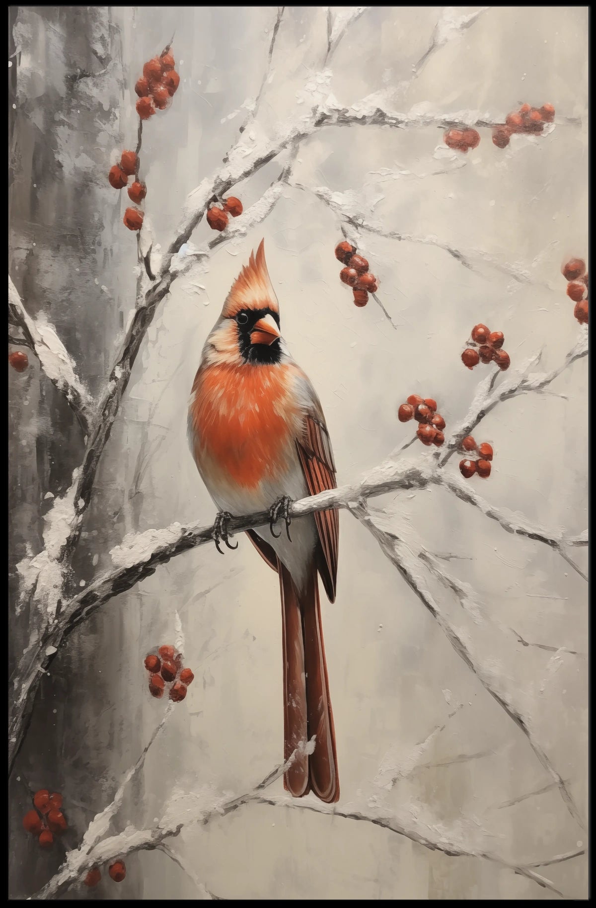 Winter Cardinal Poster