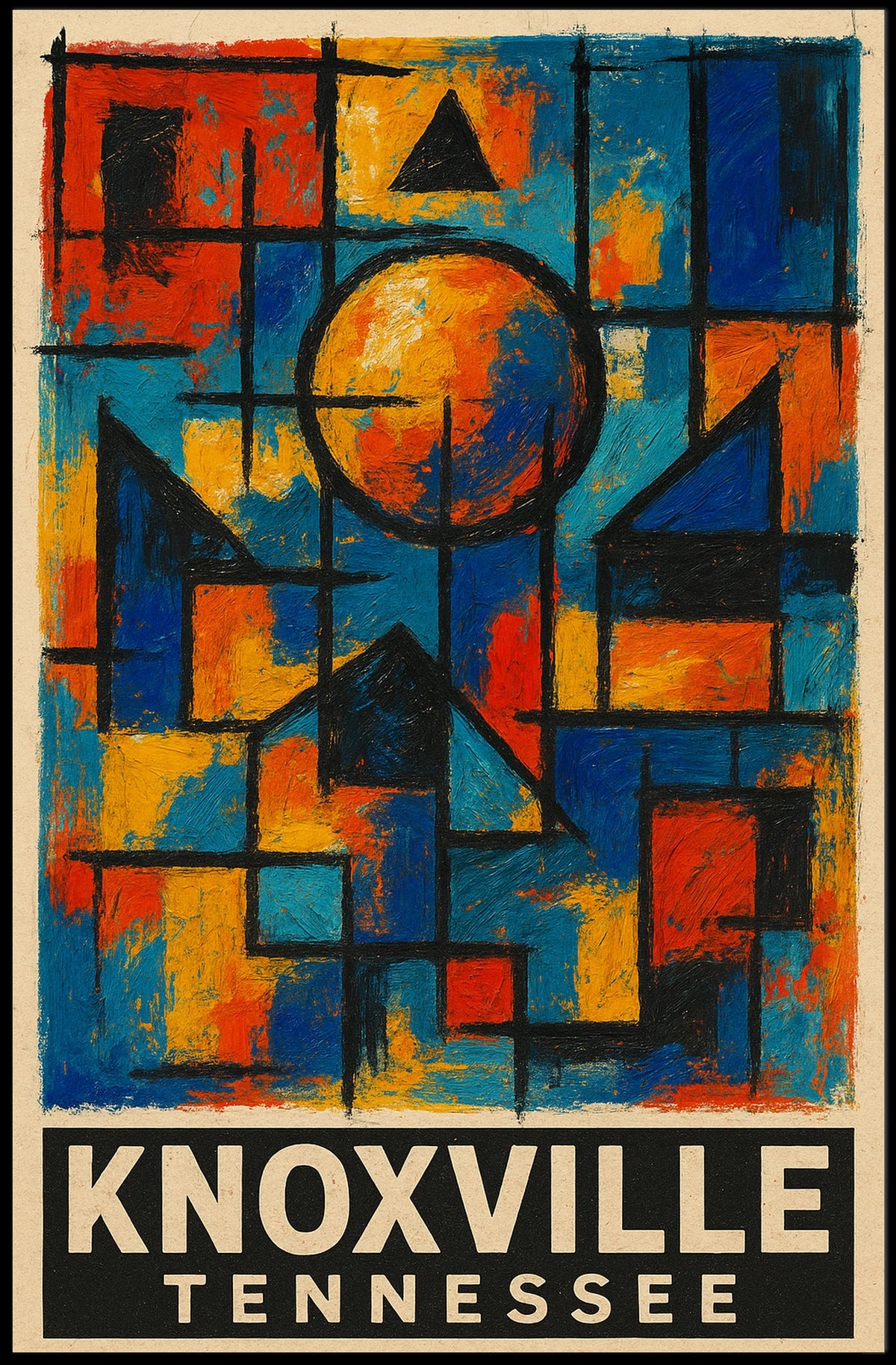 Vibrant Knoxville Geometric Abstract Art Poster Print