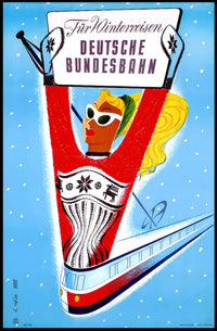 Winter Travel With Deutsche Bundesbahn Poster