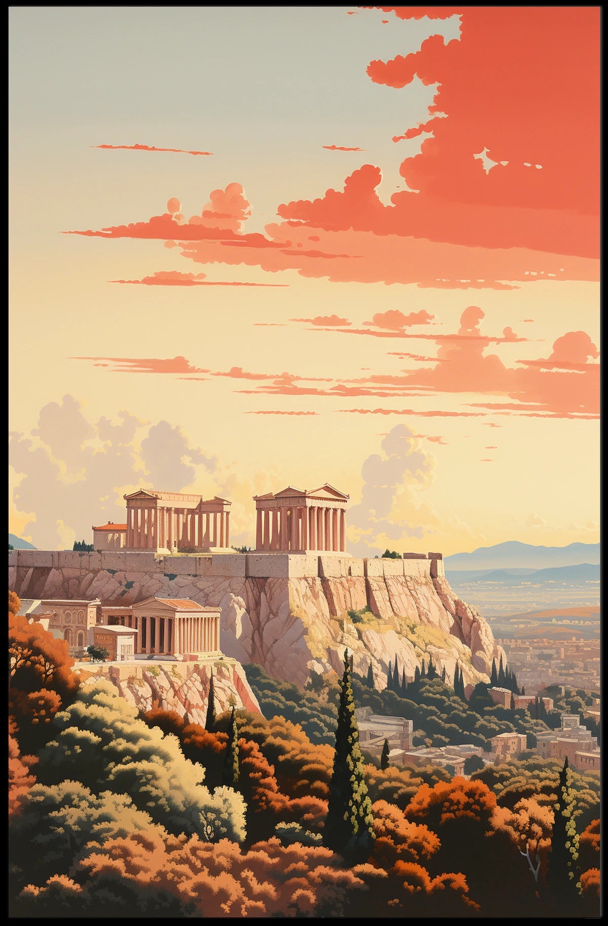 Acropolis of Athens: Ancient Beauty Travel Poster
