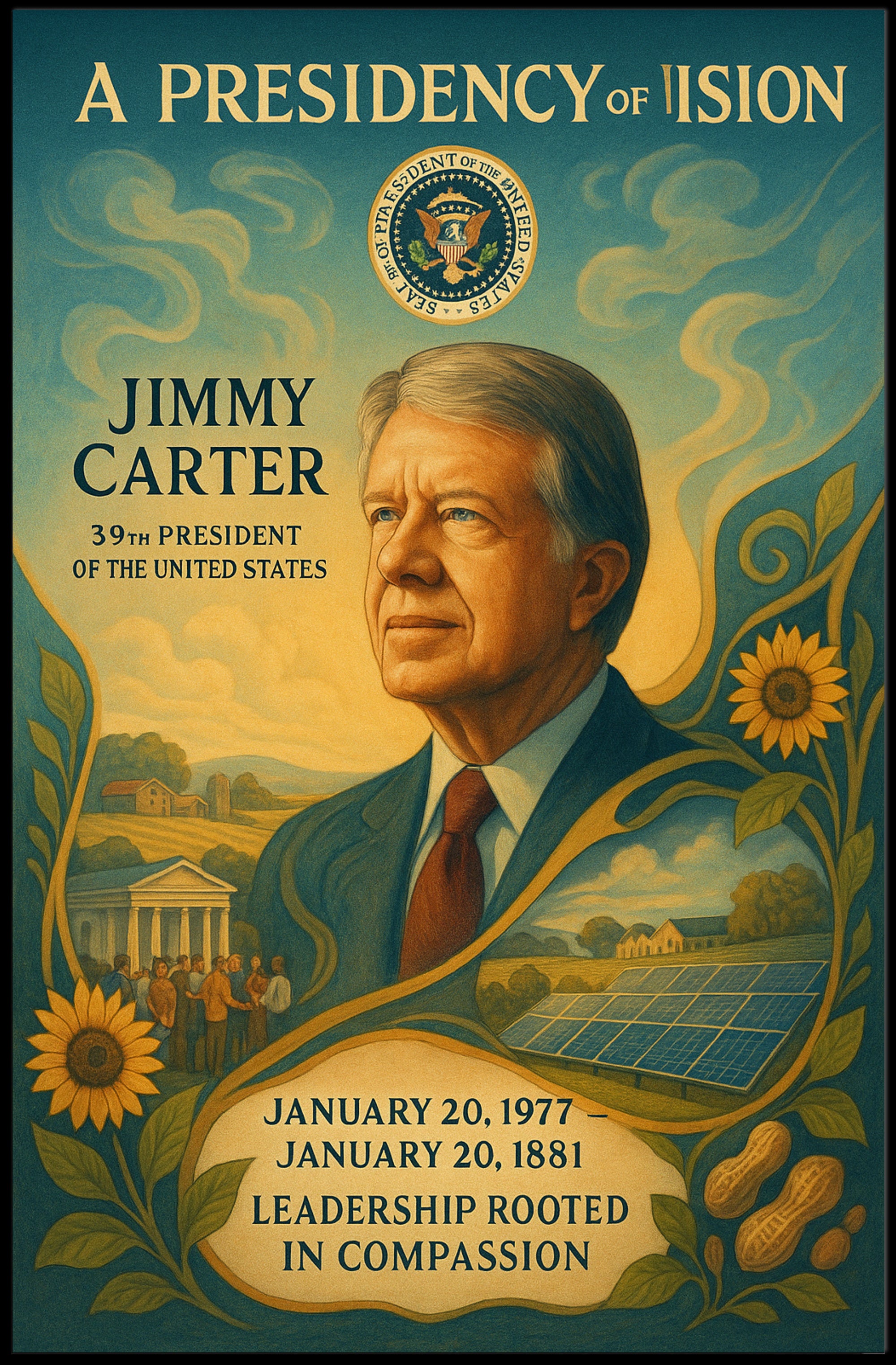 Jimmy Carter Civic Impact Presidential Artwork PosterGoat