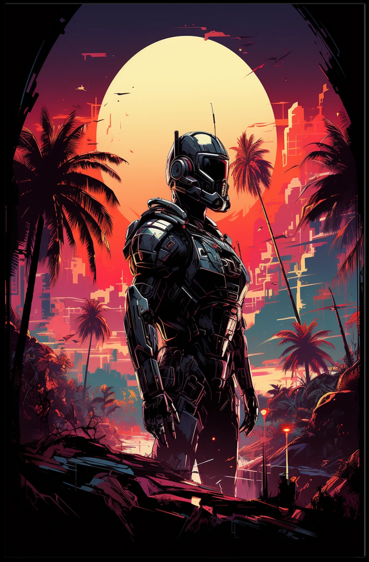 Cybernetic Sunset Poster