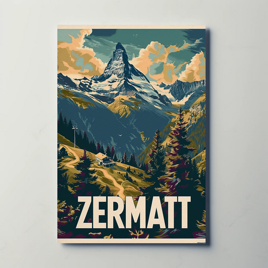 Zermatt Switzerland Matterhorn Alps Travel Poster