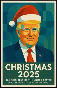 Santa Hat Political Poster Savors Christmas 2025 for Holidays