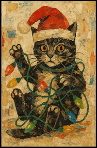 Festive Feline Chaos Poster