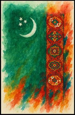 Turkmenistan National Symbol Revered Heritage Scenic Majesty Captivating Travel Inspired Wall Art Poster