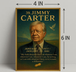 Jimmy Carter 39th President Wall Art Print PosterGoat