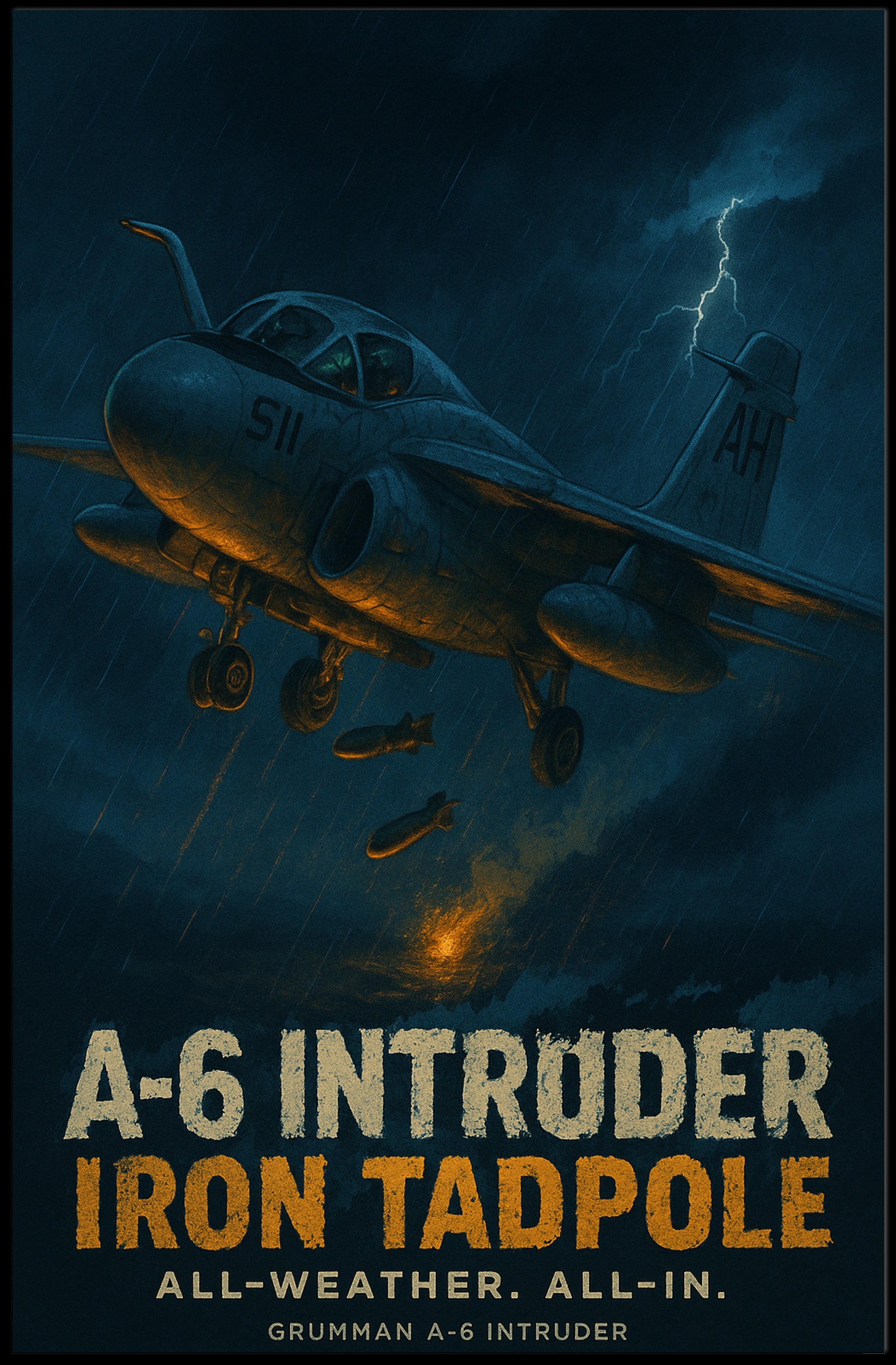 Grumman A-6 Intruder Combat Aircraft Poster