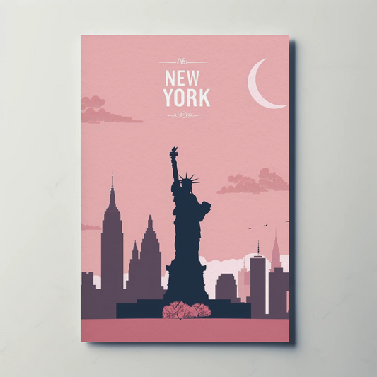 Vintage Travel Poster - New York Statue of Liberty