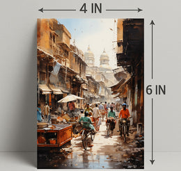 Bustling Market Street Poster