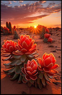 Desert Bloom At Sunset Poster