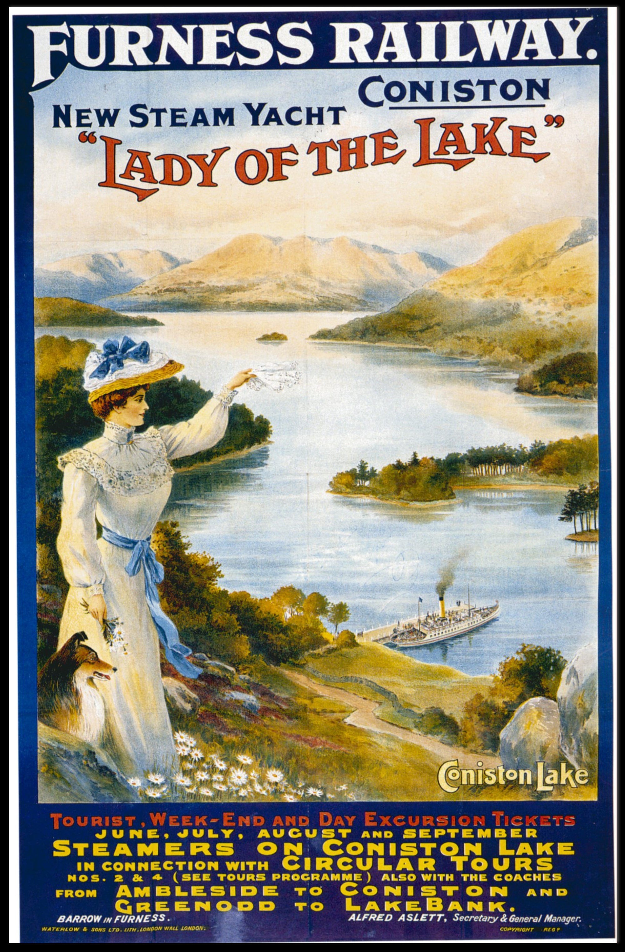 Furness Railway Lake Excursions Vintage Travel Poster PosterGoat