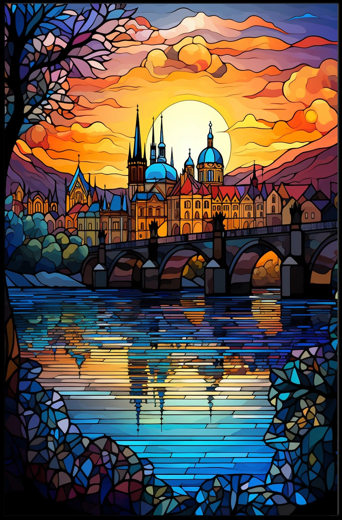 European Cityscape with Gothic Flair Travel Poster