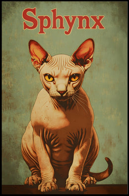 Sphynx Cat Minimalist Art Print For Modern Home Poster