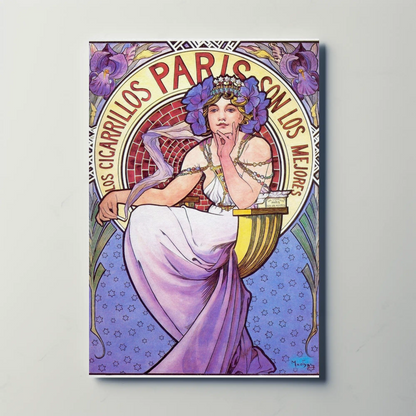 Paris Cigarette Art Nouveau Vintage Travel Poster