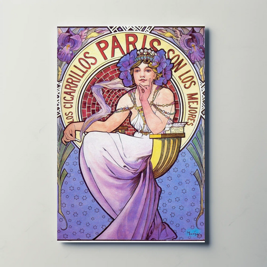 Paris Cigarette Art Nouveau Vintage Travel Poster