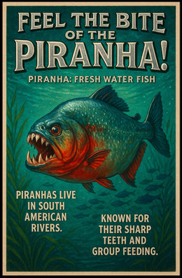 Feel the Bite of the Piranha Poster
