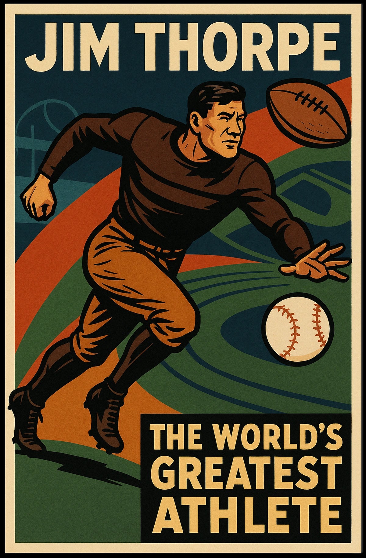 Jim Thorpe Legendary Athlete Poster