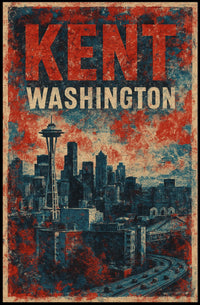 Seattle Space Needle Vintage Skyline Collectors Poster