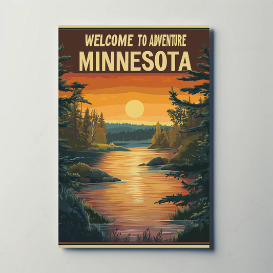 Welcome to Adventure - Minnesota Vintage Travel Poster