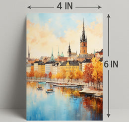 Autumn Reflections In A European Poster