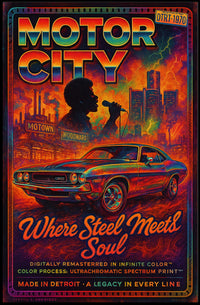 Motor City – Where Steel Meets Soul Poster PosterGoat