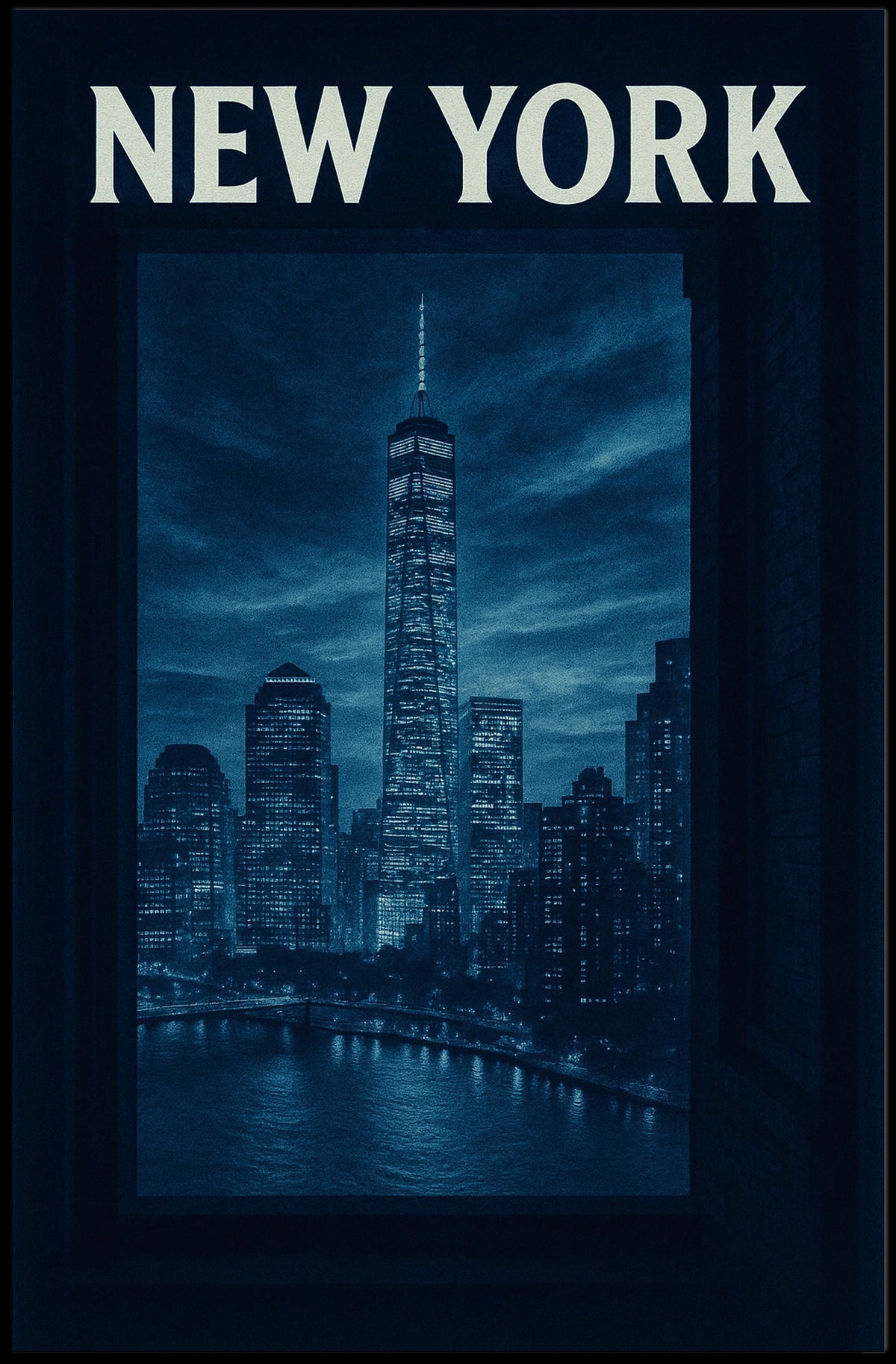 New York Skyline At Night Poster
