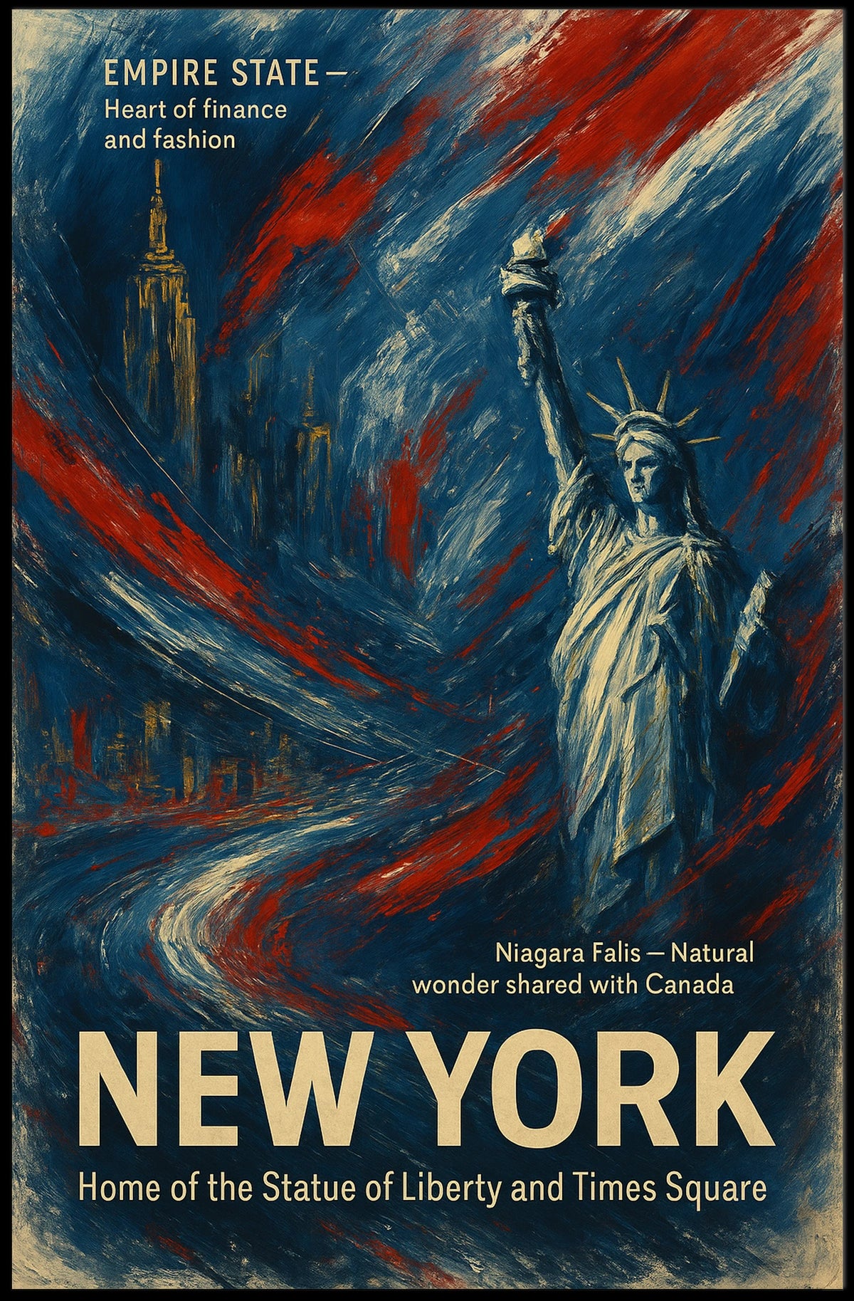 New York Empire State Skyline Poster Modern Wall Art