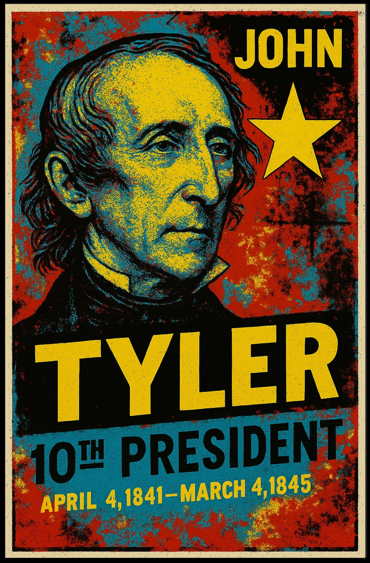 John Tyler 10th President of the United States Graffiti Pop Art Poster