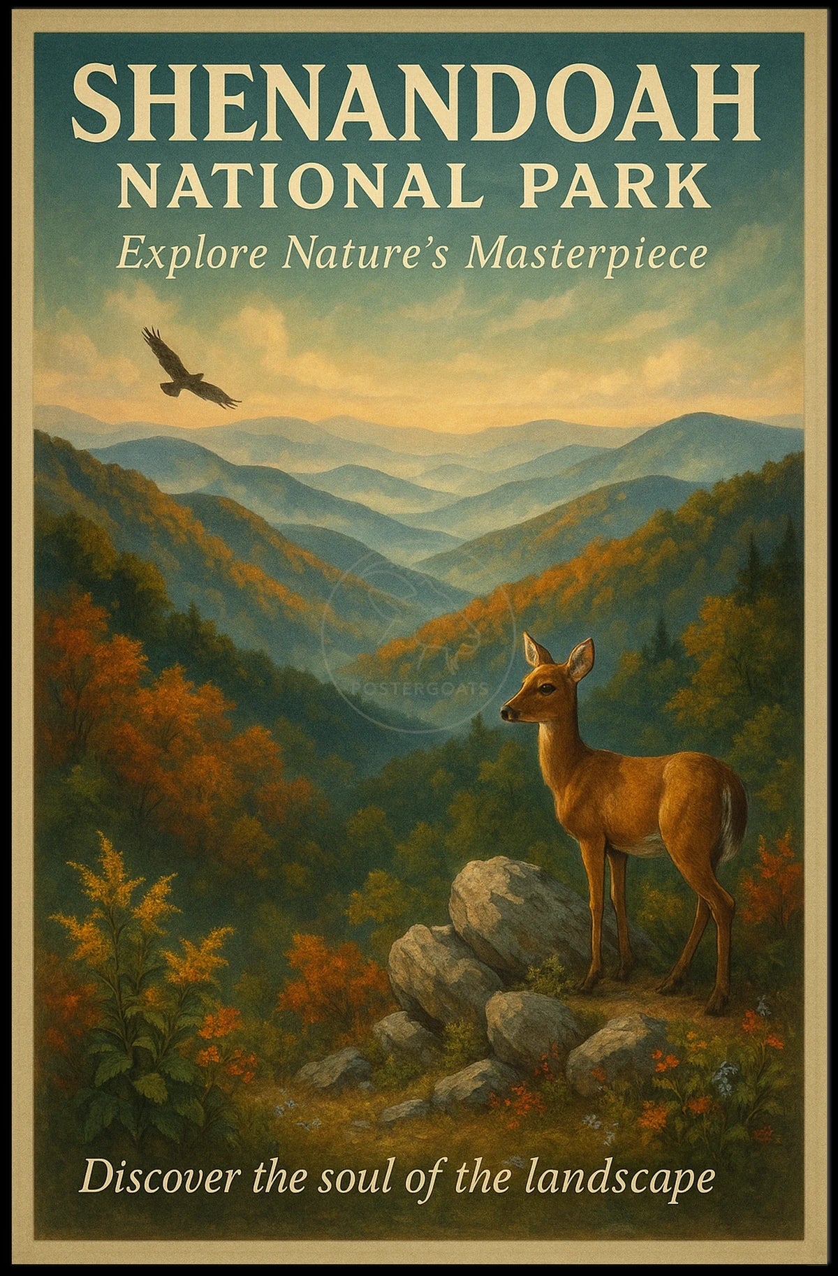 Shenandoah National Park Scenic Wildlife Vintage Poster